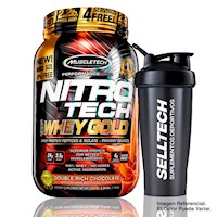 Proteína Muscletech Nitro Tech 100% Whey Gold 2.2 Lb Chocolate + Shaker